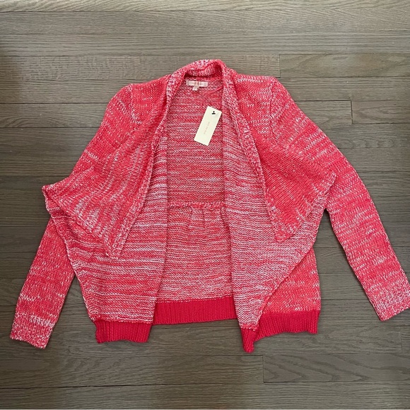 NWT Skies Are Blue Cardigan Red Sweater Open Draped Knit Cardigan Size Medium - Picture 3 of 8